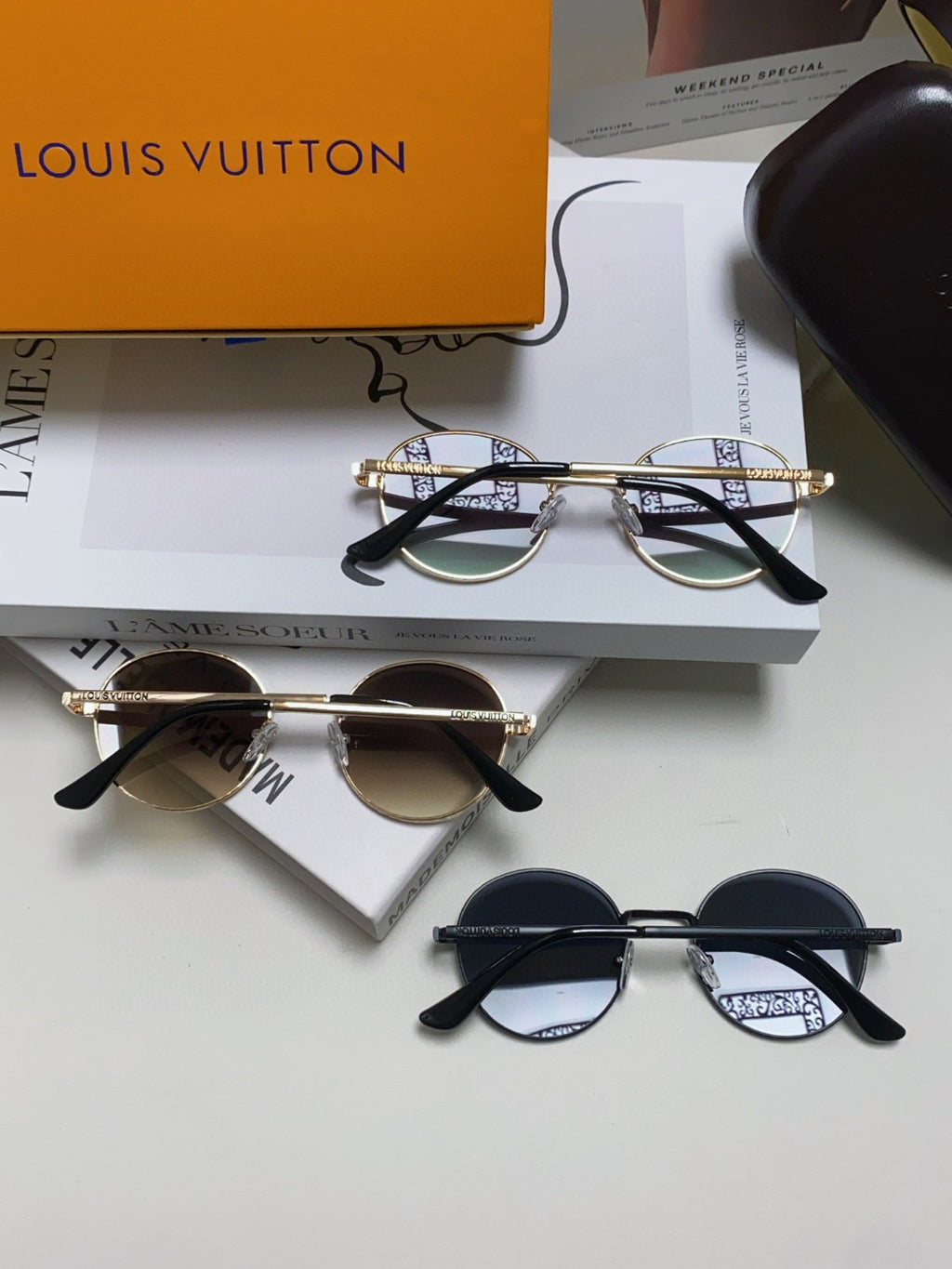 Louis Vuitton Metal Fashion Blue Lens Sunglasses for Men & Women - detail image 8