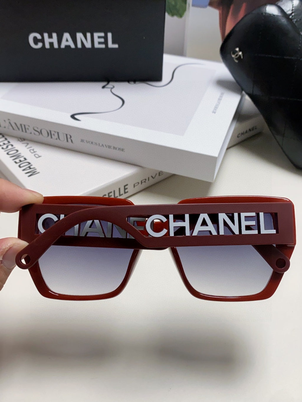Chanel Square Red Lens Sunglasses for Men & Women - 448898 - detail image 4