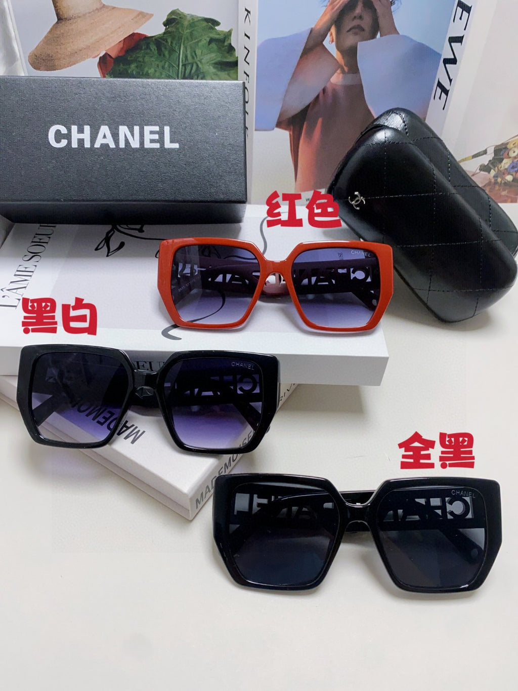 Chanel Square Red Lens Sunglasses for Men & Women - 448898 - detail image 9