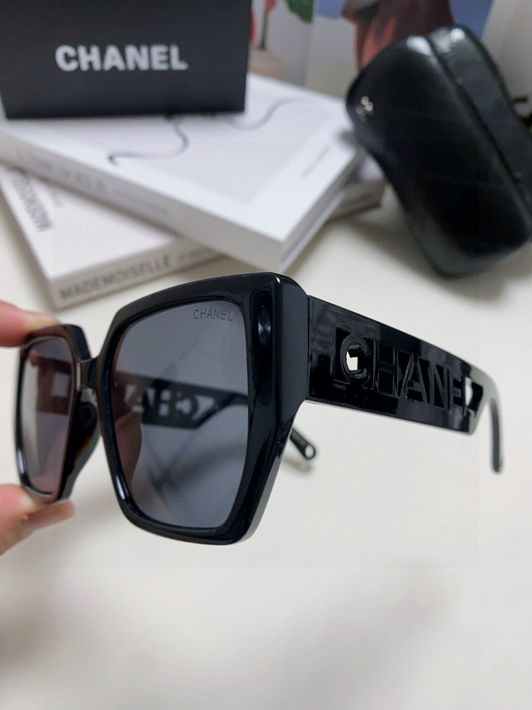 Chanel Square Black Lens Sunglasses for Men & Women - 448899 - detail image 5