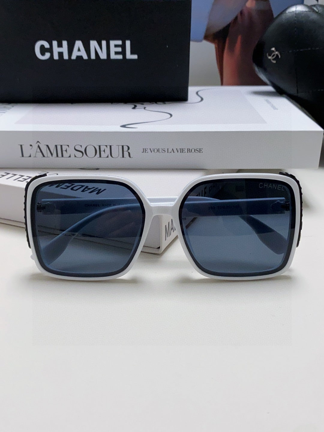 Chanel Square Black Lens Sunglasses for Women - detail image 6