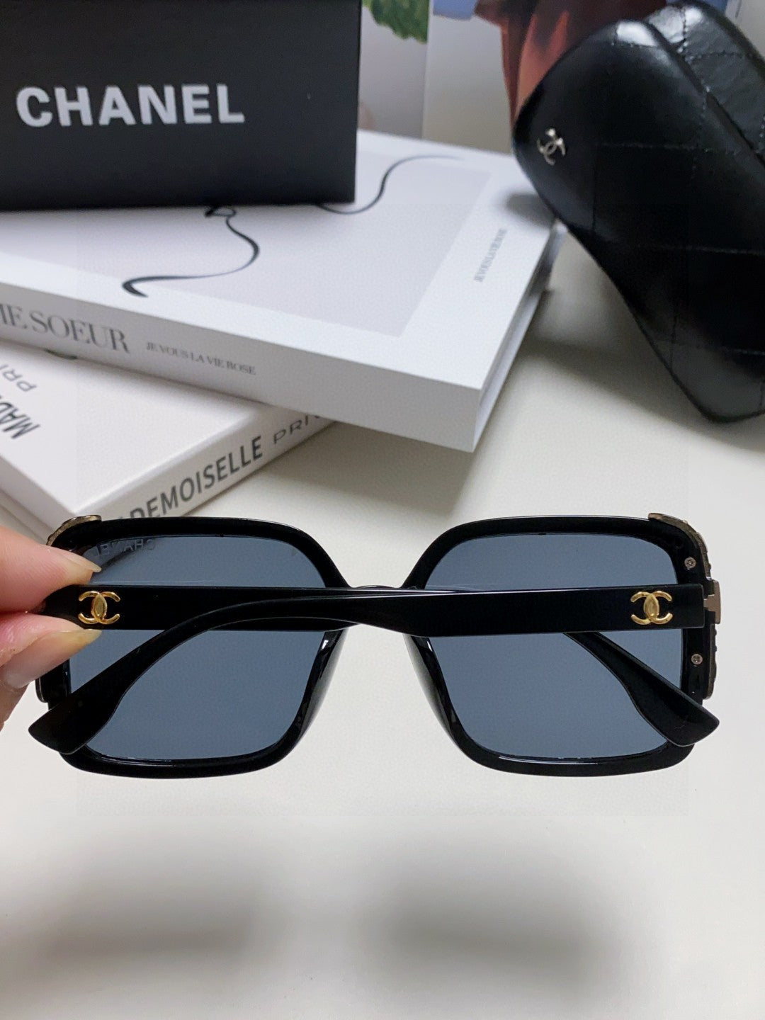Chanel Square Blue Lens Sunglasses for Women - 448911 - detail image 4