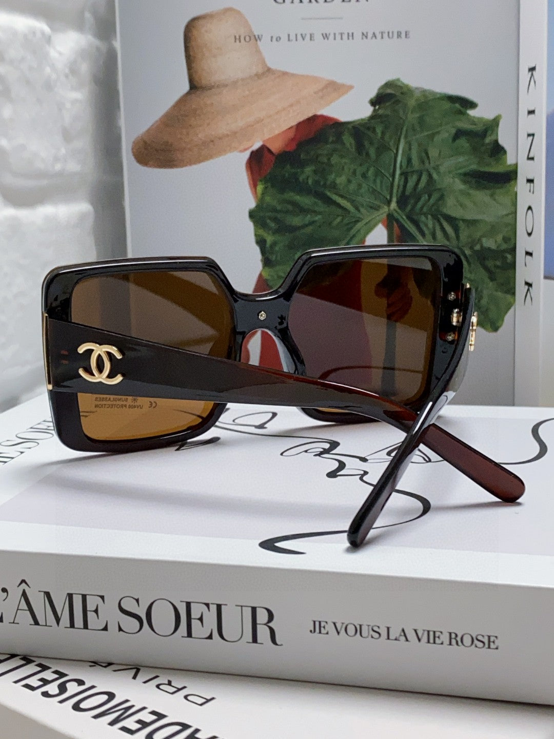 Chanel Polarized Oversized Black Lens Sunglasses for Women - 448912 - detail image 2