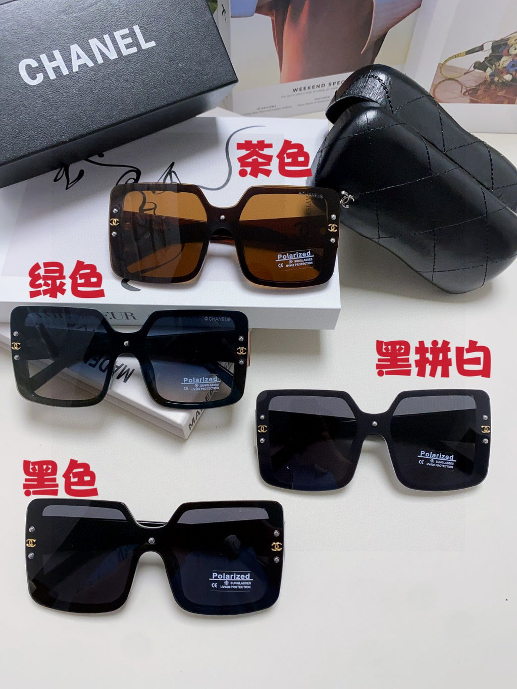 Chanel Polarized Oversized Black Lens Sunglasses for Women - detail image 9