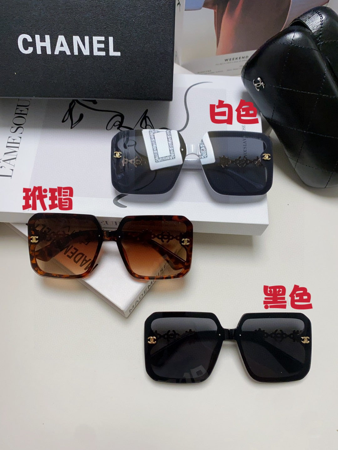 Chanel Polarized Fashion Red Lens Sunglasses for Men & Women - detail image 8
