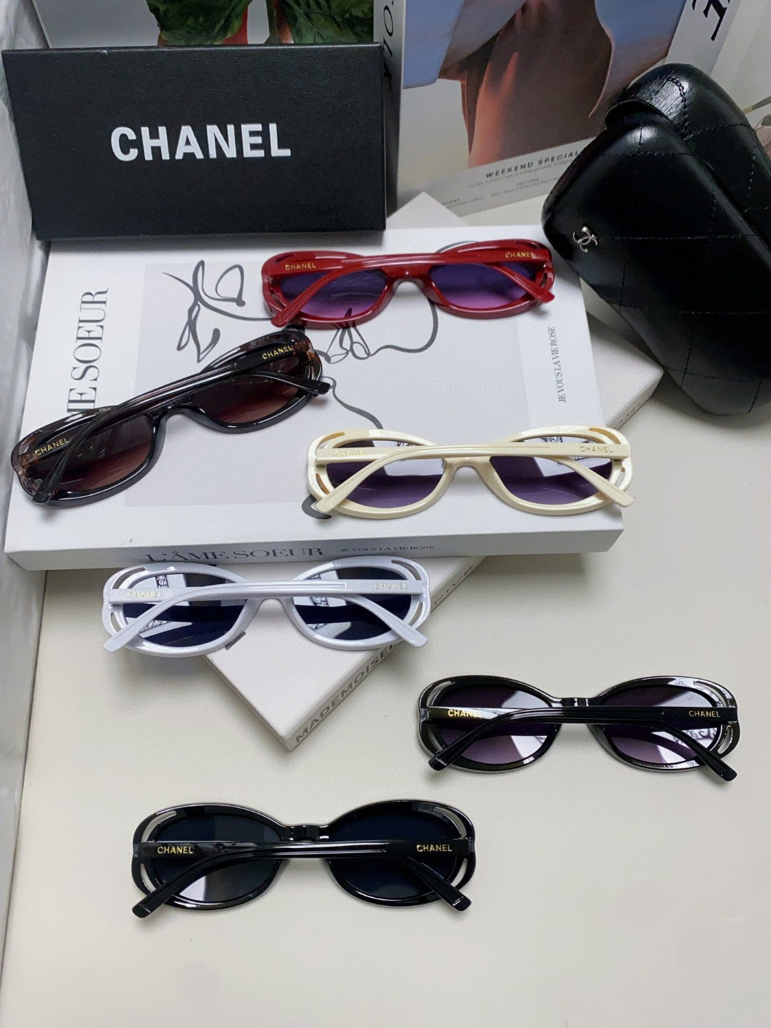 Chanel Cat-Eye Blue Lens Sunglasses for Men & Women - detail image 8