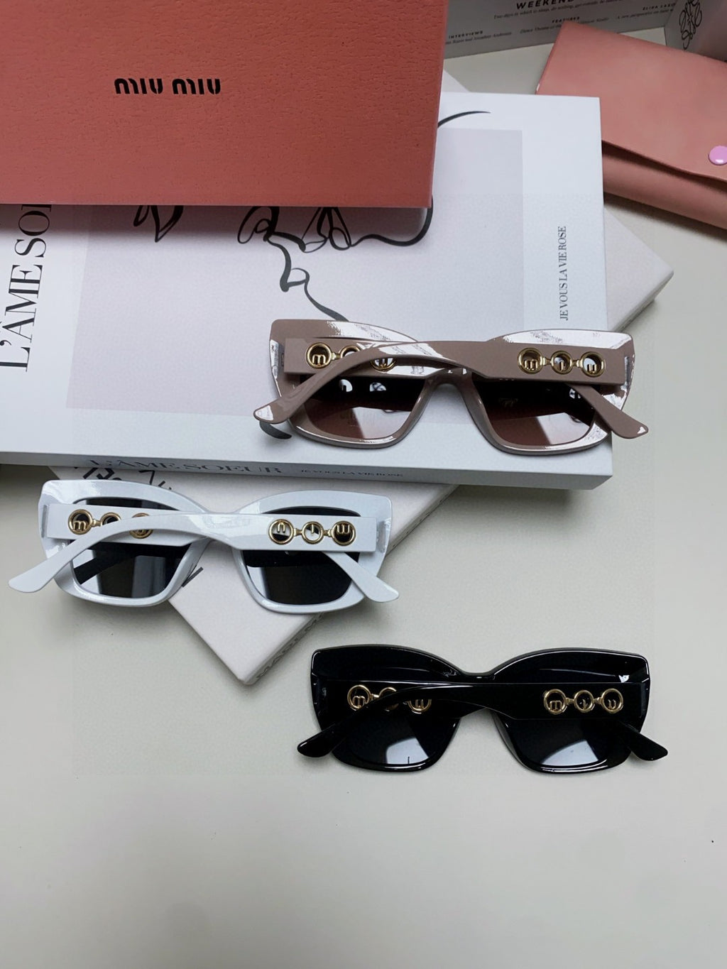 Miu Miu Cat-Eye Blue Lens Sunglasses for Women - 466053 - detail image 8
