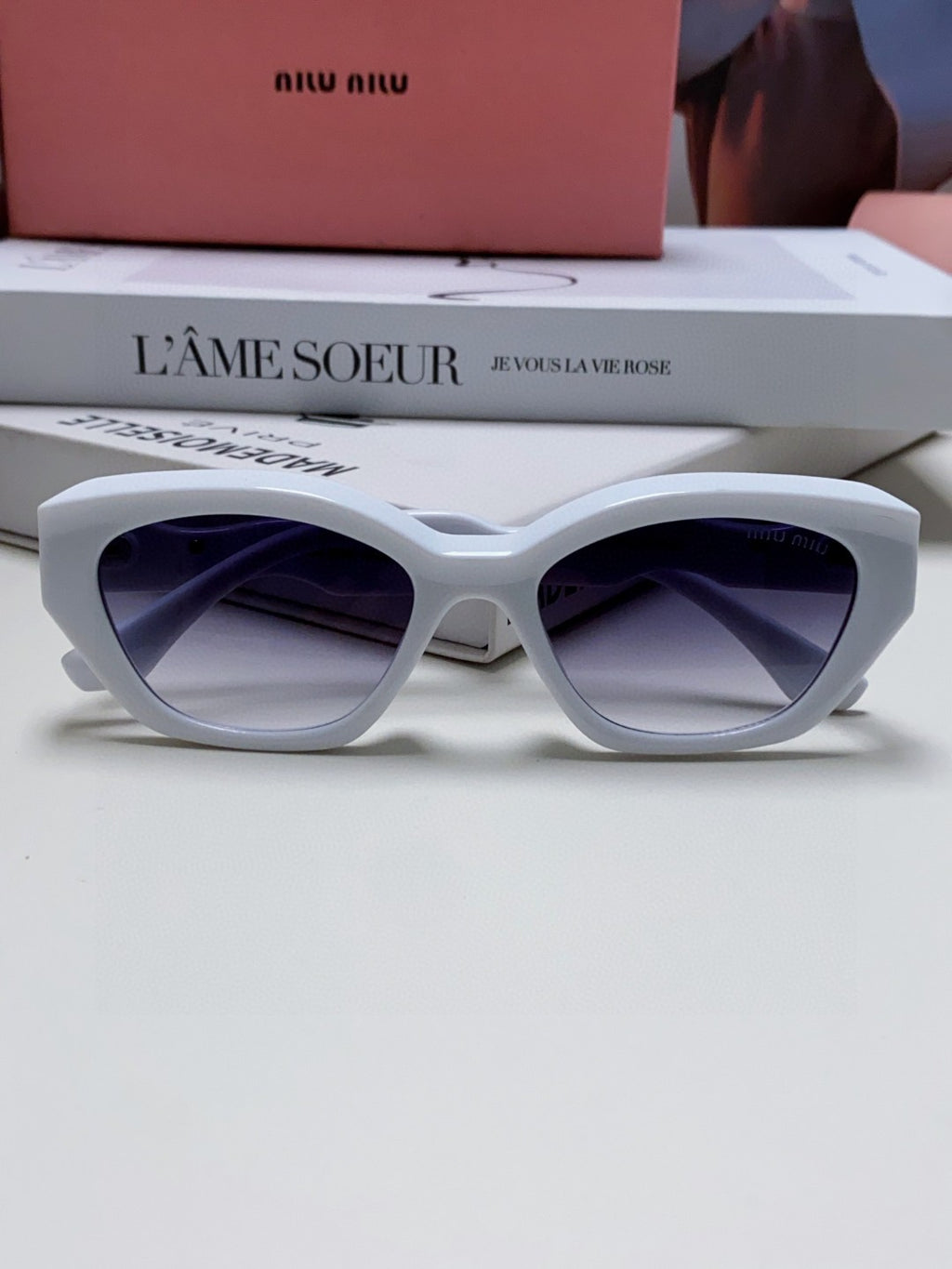Miu Miu Cat-Eye Gray Lens Sunglasses for Women - 466056 - detail image 4