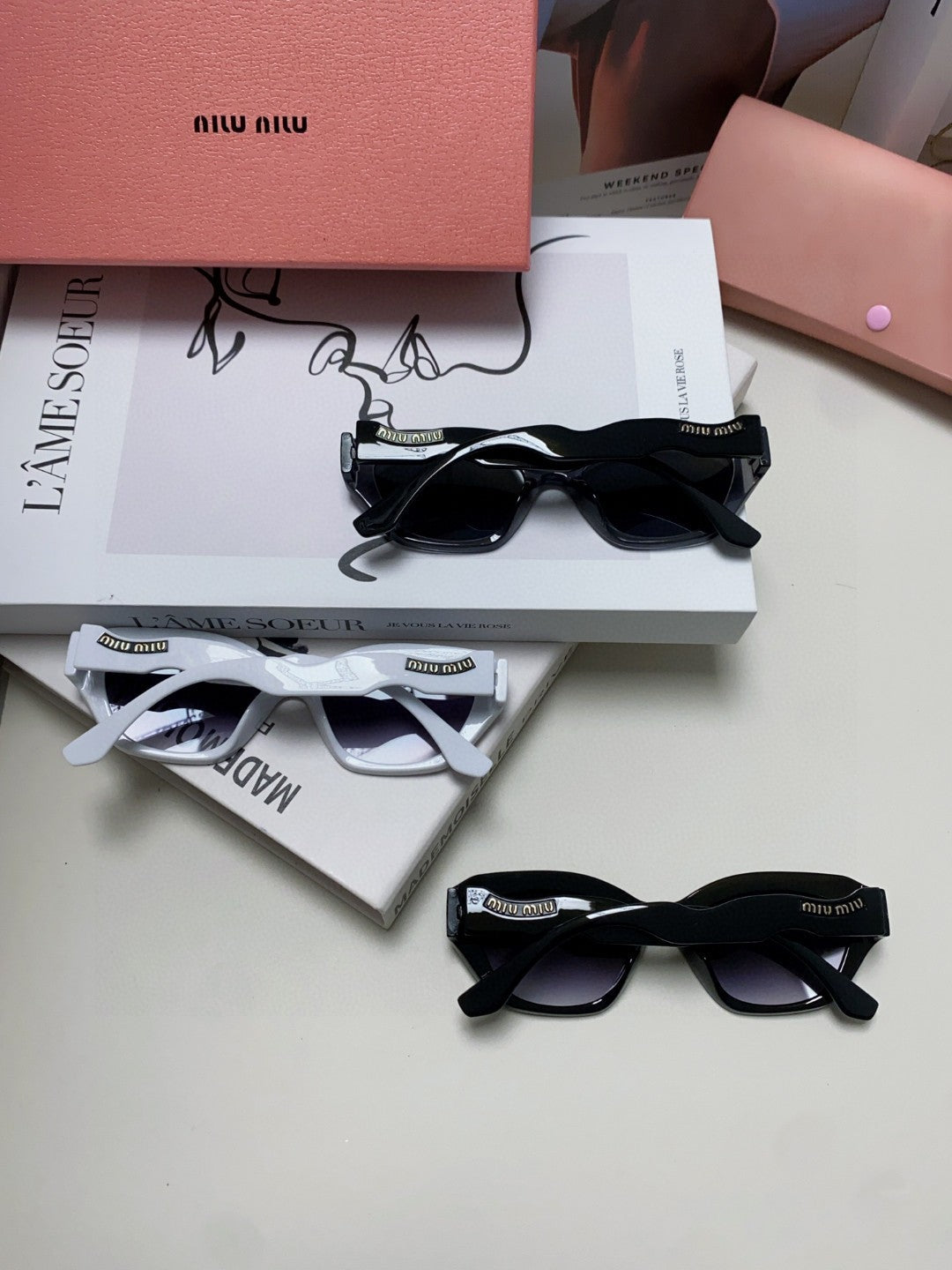 Miu Miu Cat-Eye Gray Lens Sunglasses for Women - 466056 - detail image 6