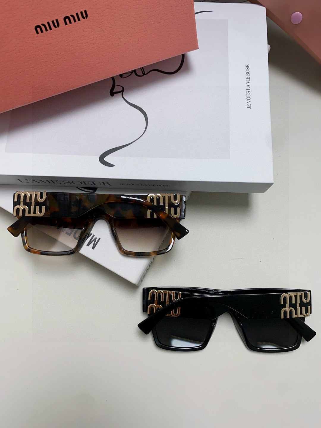 Miu Miu Square Black Lens Sunglasses for Women - detail image 9