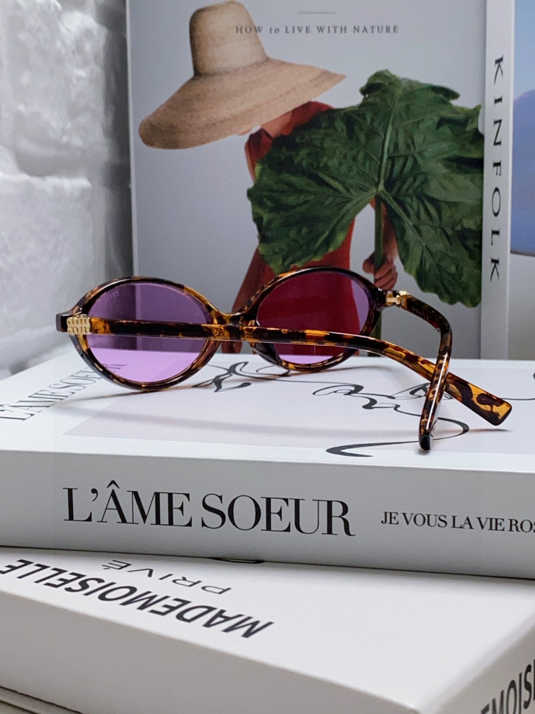 Miu Miu Round Purple Lens Sunglasses for Men & Women - detail image 2