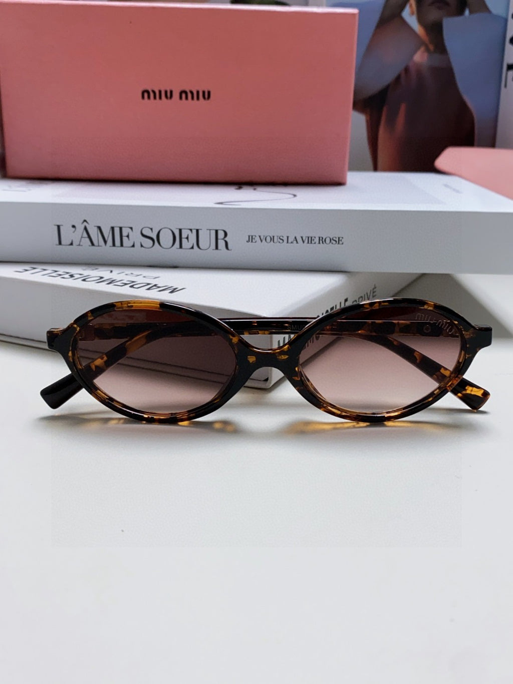 Miu Miu Round Gray Lens Sunglasses for Men & Women - 466061 - detail image 6