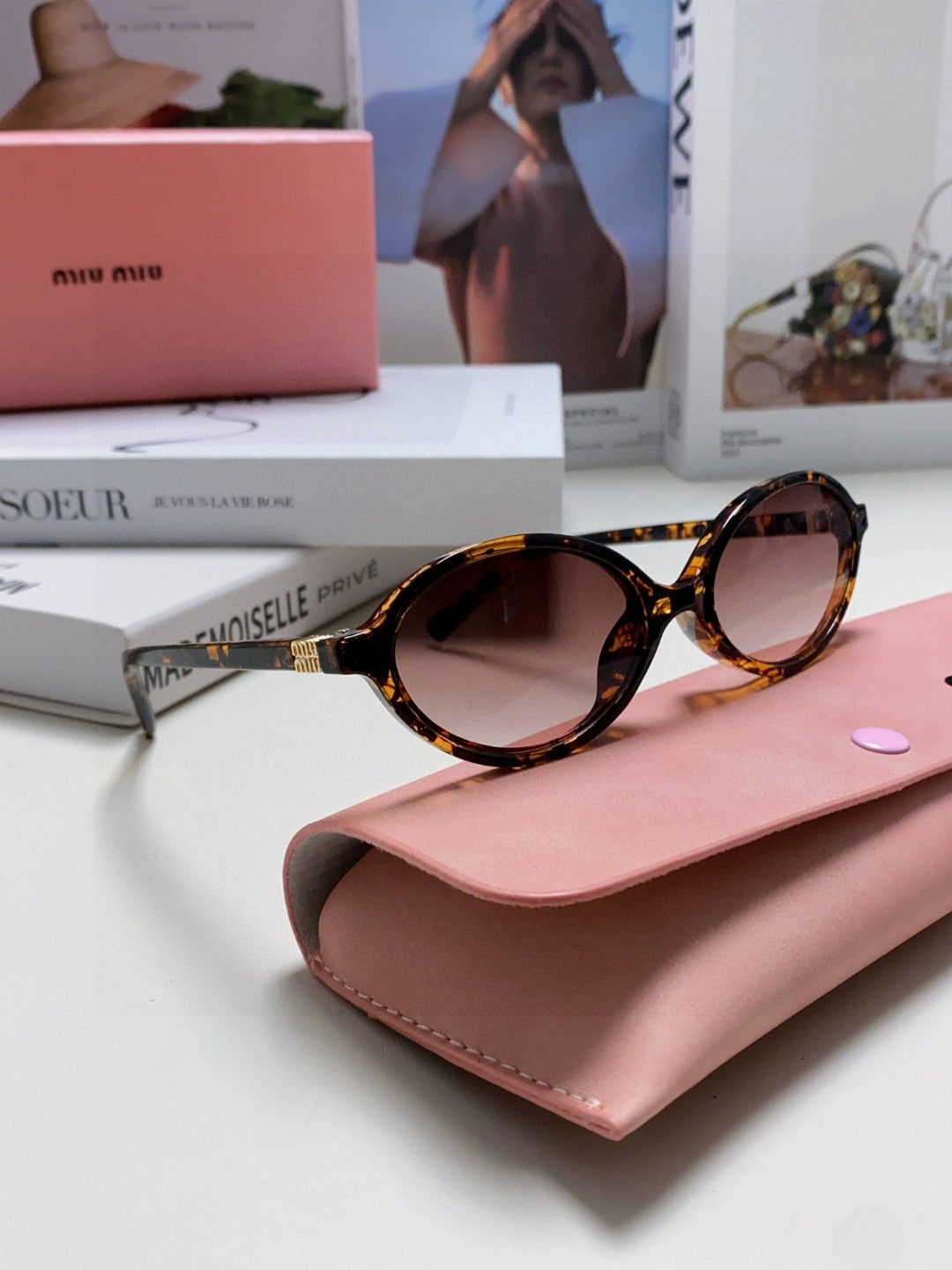 Miu Miu Round Gray Lens Sunglasses for Men & Women - 466061 - detail image 7