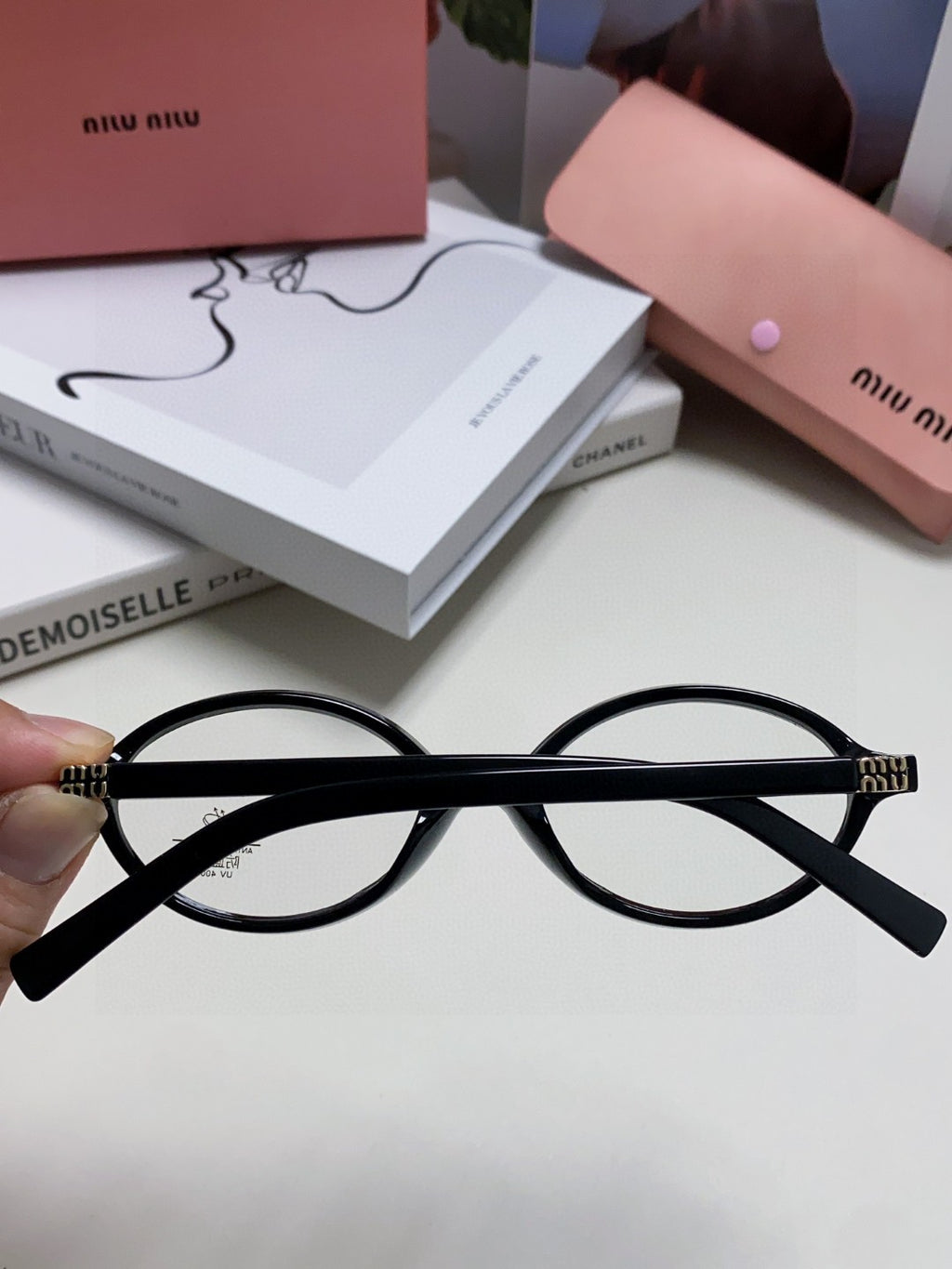 Miu Miu Round Gold Lens Sunglasses for Men & Women - detail image 4