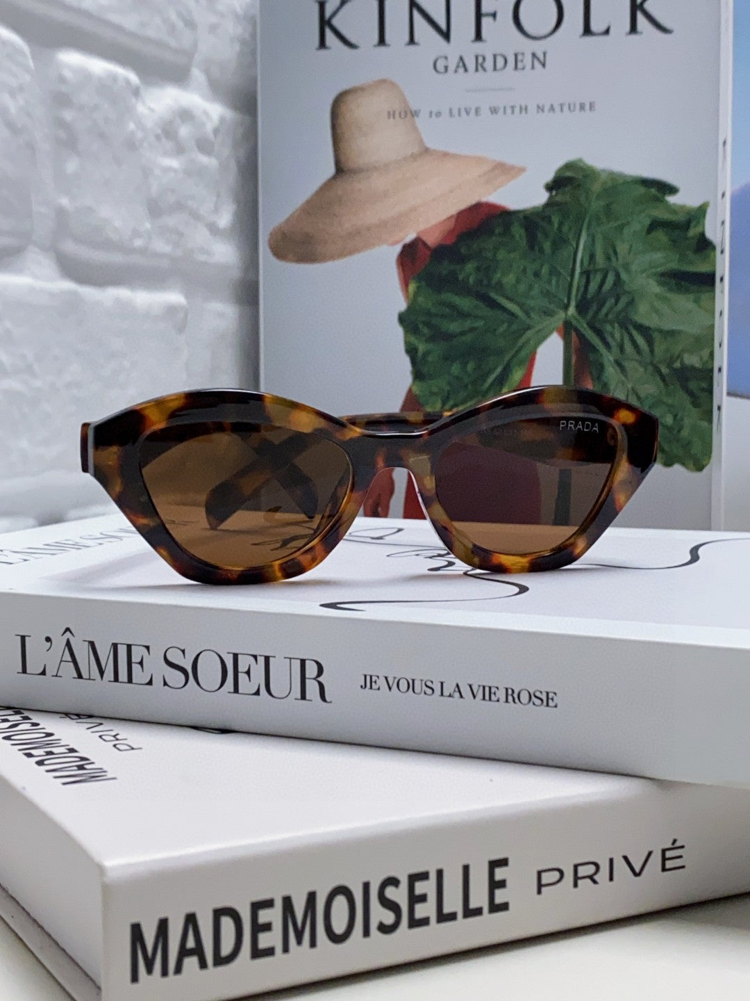 Prada Acetate Cat-Eye Brown Lens Sunglasses for Men & Women
