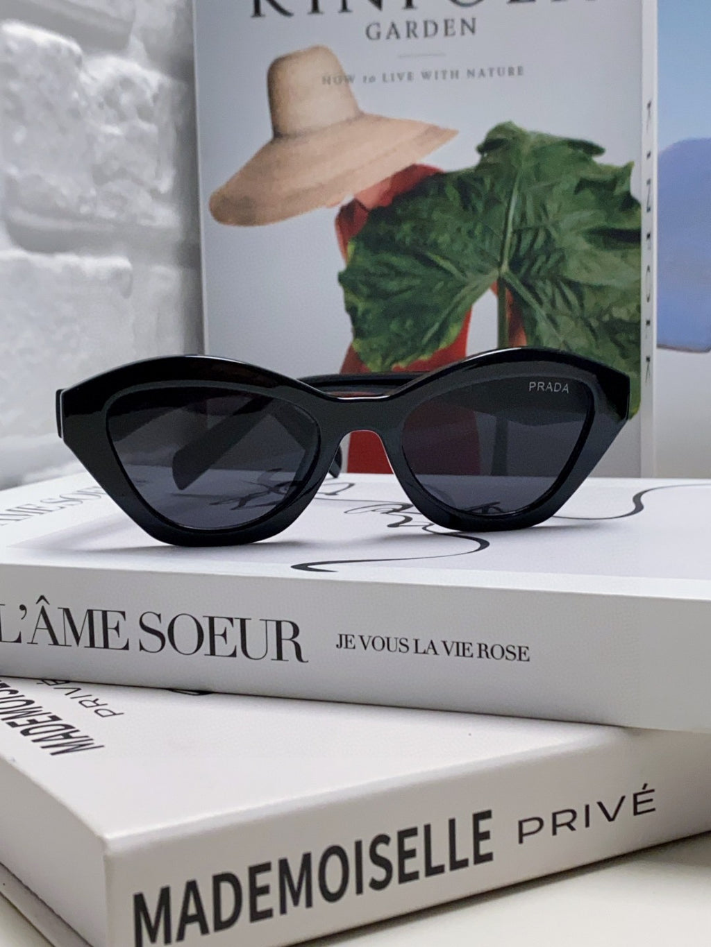 Prada Acetate Cat-Eye Black Lens Sunglasses for Men & Women - detail image 3