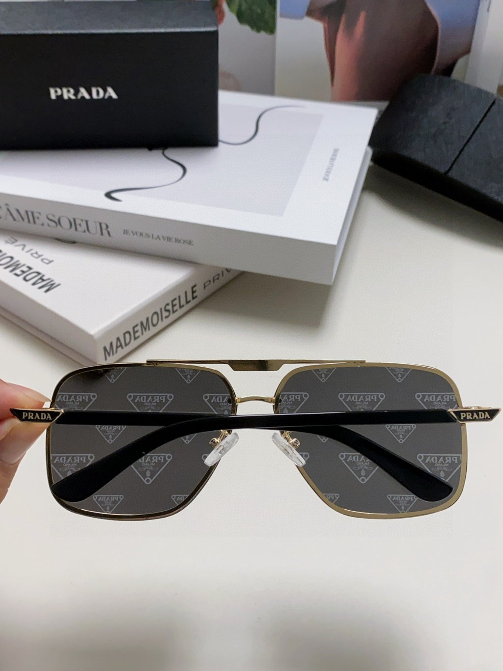 Prada Polarized Square Gray Lens Sunglasses for Men & Women - 465686 - detail image 4