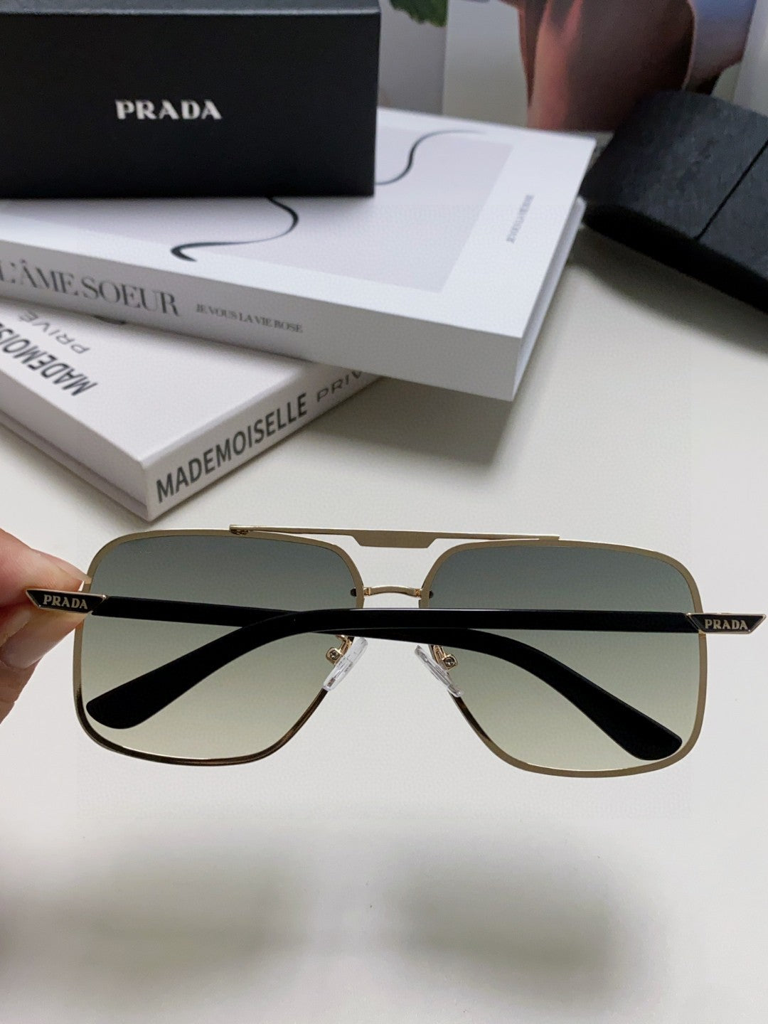 Prada Polarized Square Gray Lens Sunglasses for Men & Women - 465687 - detail image 4