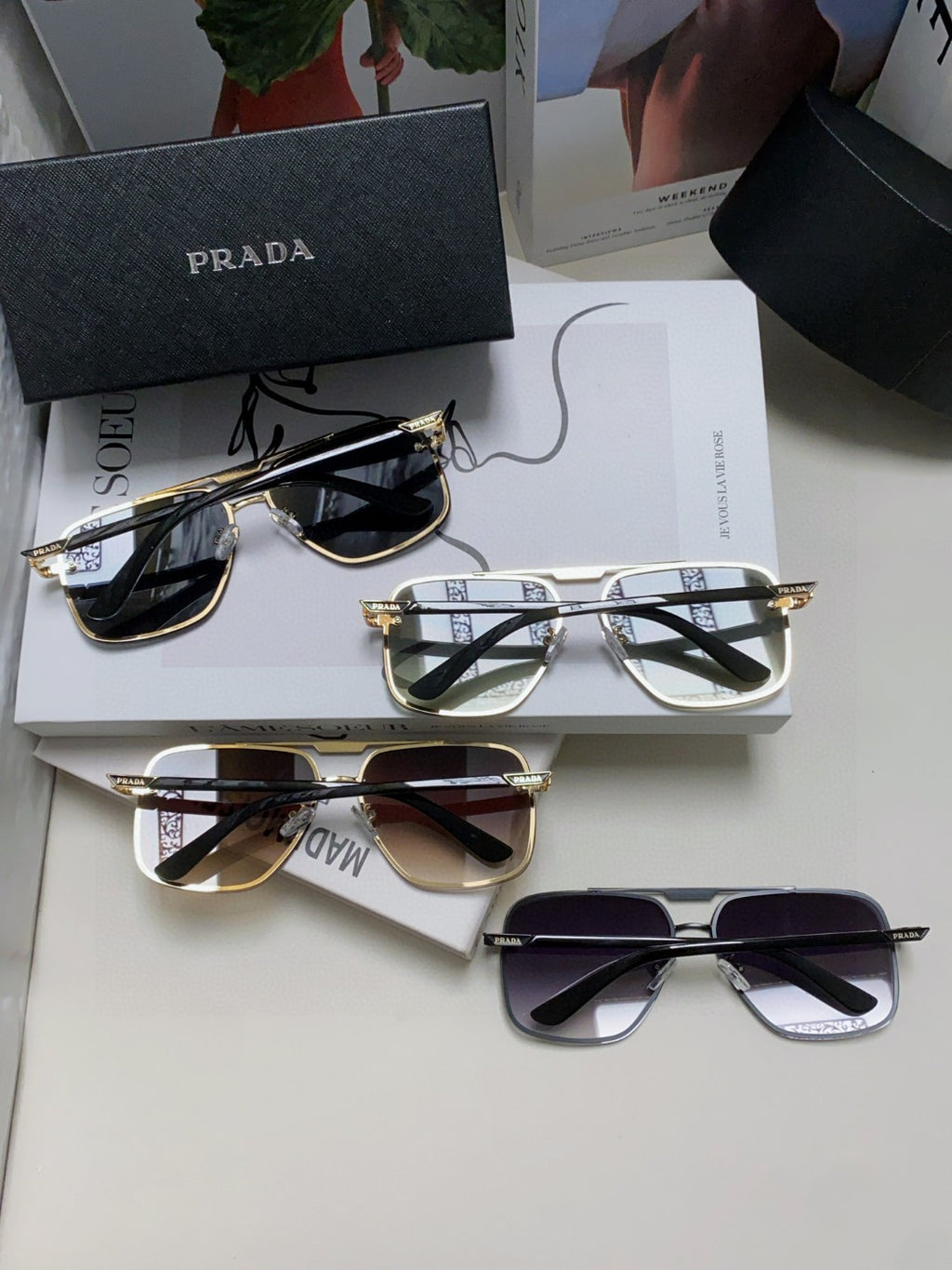 Prada Polarized Square Gray Lens Sunglasses for Men & Women - 465687 - detail image 8