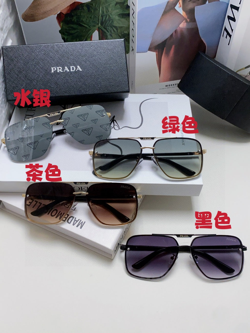 Prada Polarized Square Brown Lens Sunglasses for Men & Women - 465688 - detail image 8