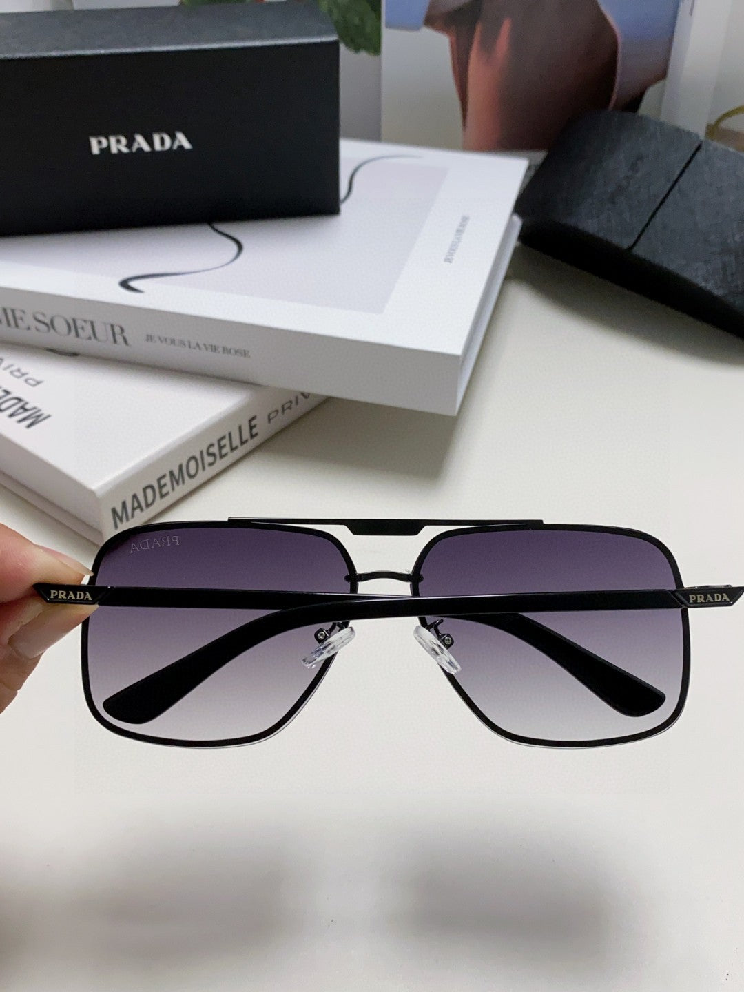 Prada Polarized Square Gray Lens Sunglasses for Men & Women - 465689 - detail image 4