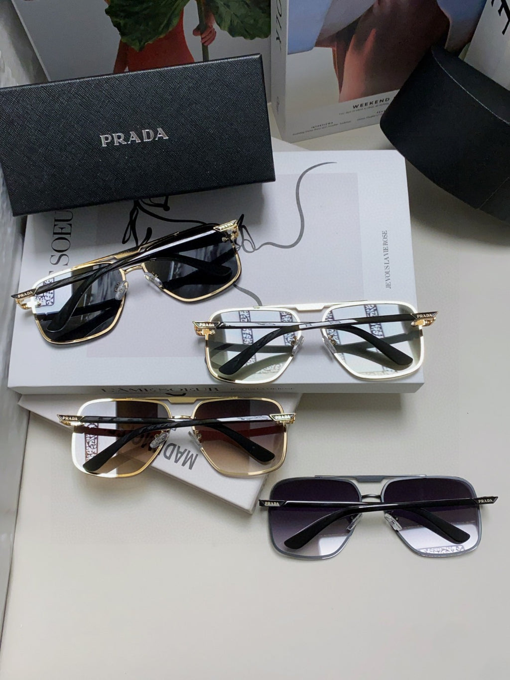 Prada Polarized Square Gray Lens Sunglasses for Men & Women - 465689 - detail image 8