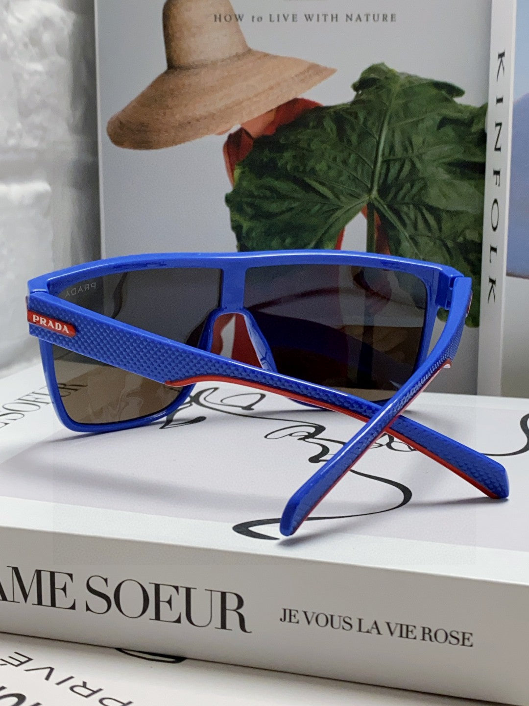Prada Polarized Oversized Blue Lens Sunglasses for Men & Women - detail image 2