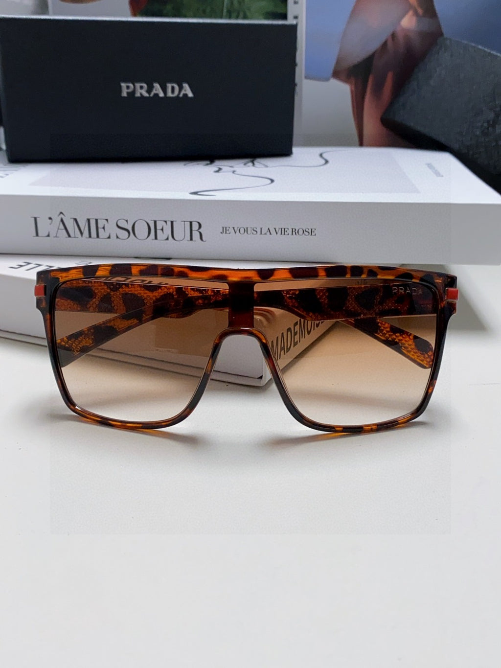 Prada Polarized Oversized Brown Lens Sunglasses for Men & Women - detail image 6