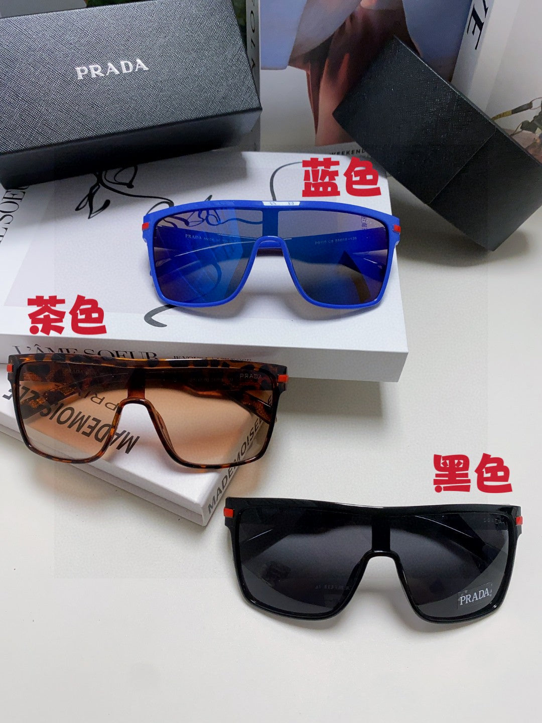 Prada Polarized Oversized Brown Lens Sunglasses for Men & Women - detail image 9