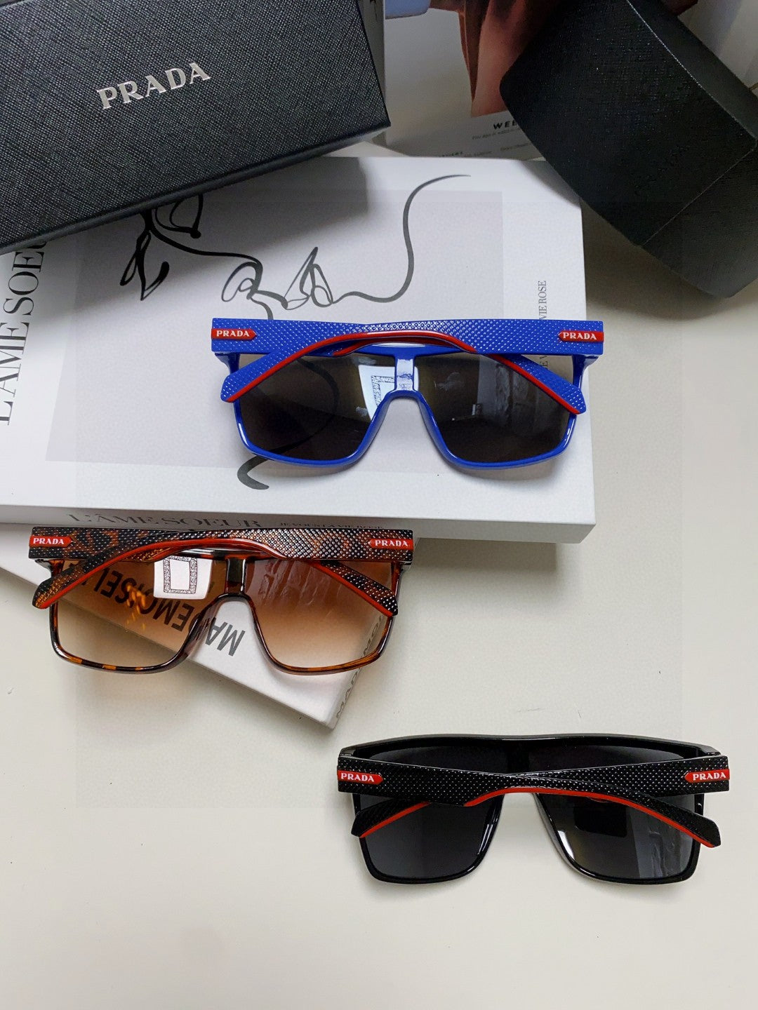 Prada Polarized Oversized Brown Lens Sunglasses for Men & Women - detail image 8