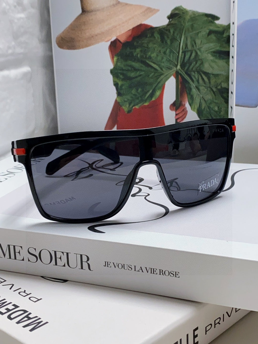 Prada Polarized Oversized Gray Lens Sunglasses for Men & Women