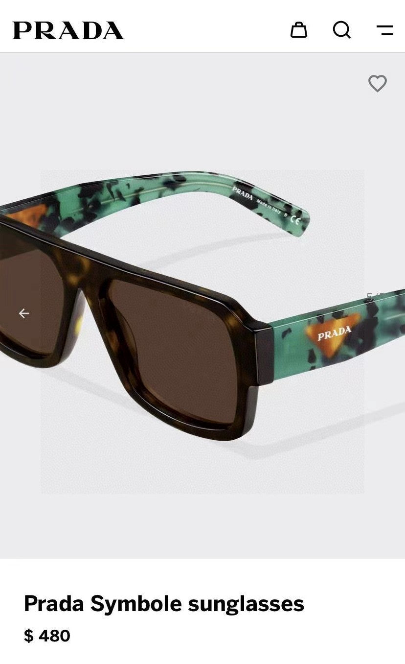 Prada Aviator Black Lens Sunglasses for Men