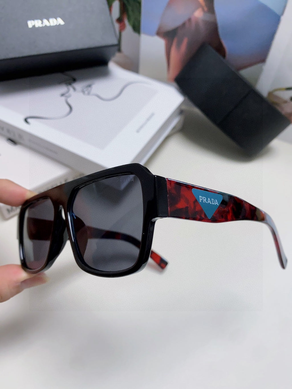 Prada Aviator Pink Lens Sunglasses for Men - detail image 4