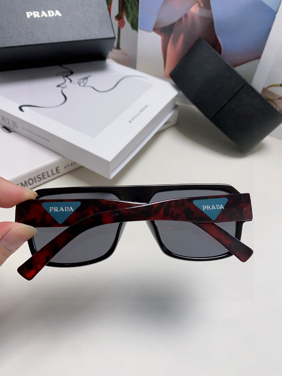 Prada Aviator Pink Lens Sunglasses for Men - detail image 3