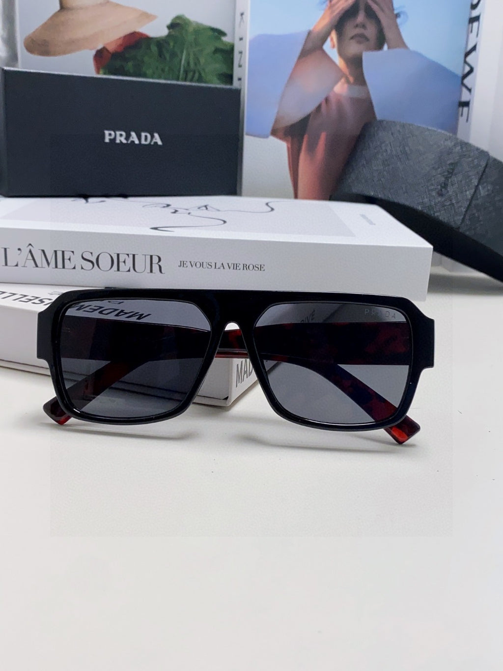 Prada Aviator Pink Lens Sunglasses for Men - detail image 5