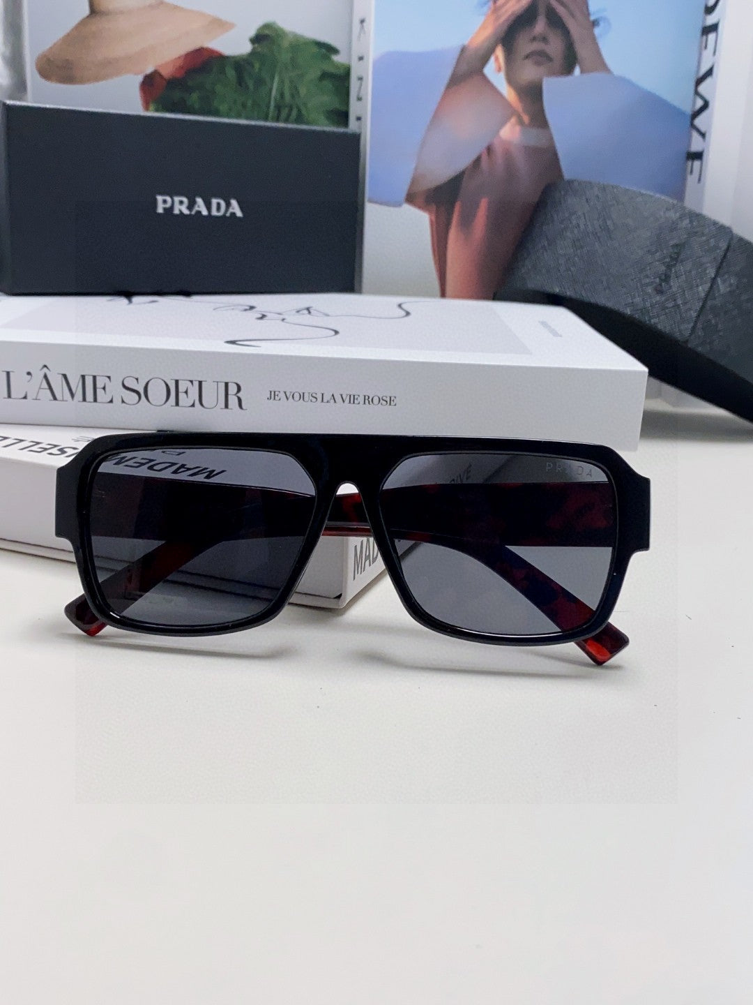 Prada Aviator Pink Lens Sunglasses for Men - detail image 5