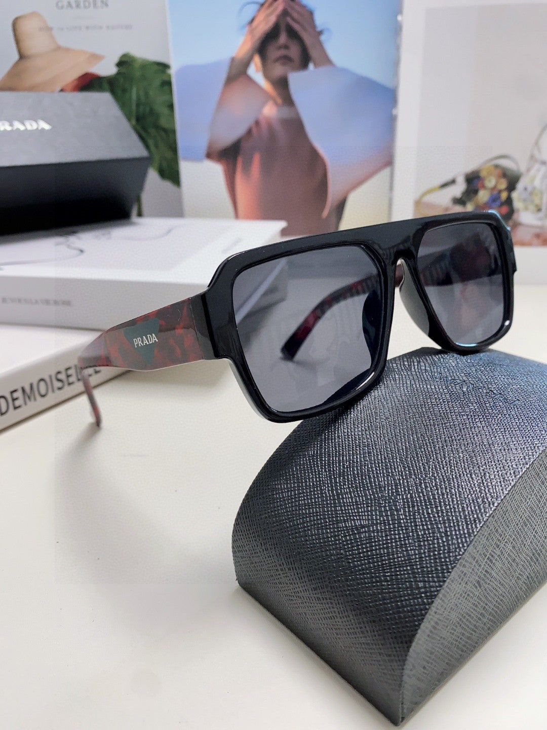 Prada Aviator Pink Lens Sunglasses for Men - detail image 6