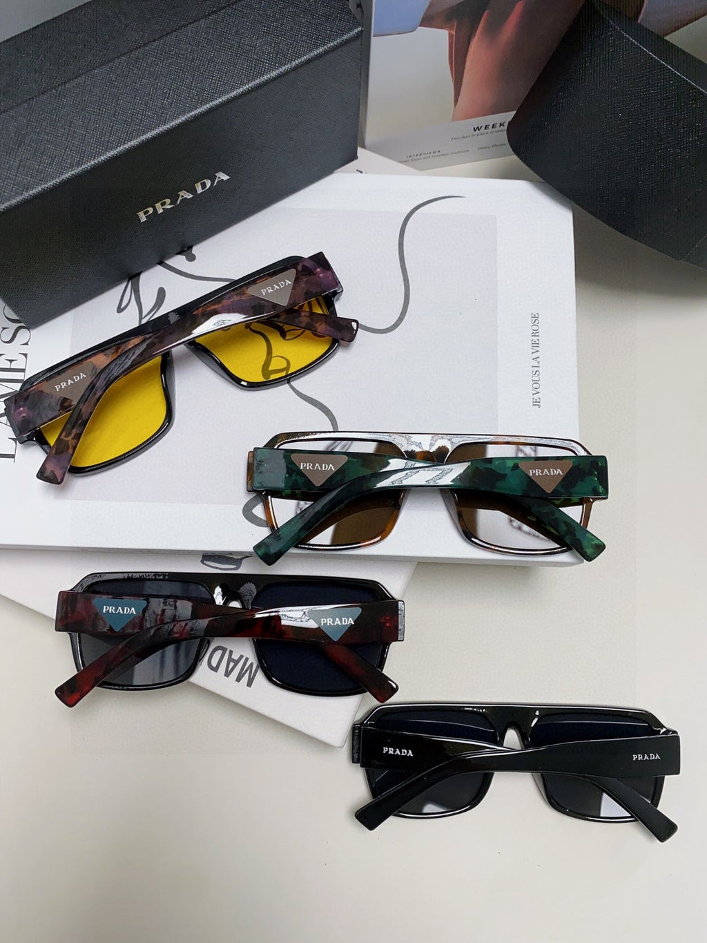 Prada Aviator Blue Lens Sunglasses for Men - detail image 8