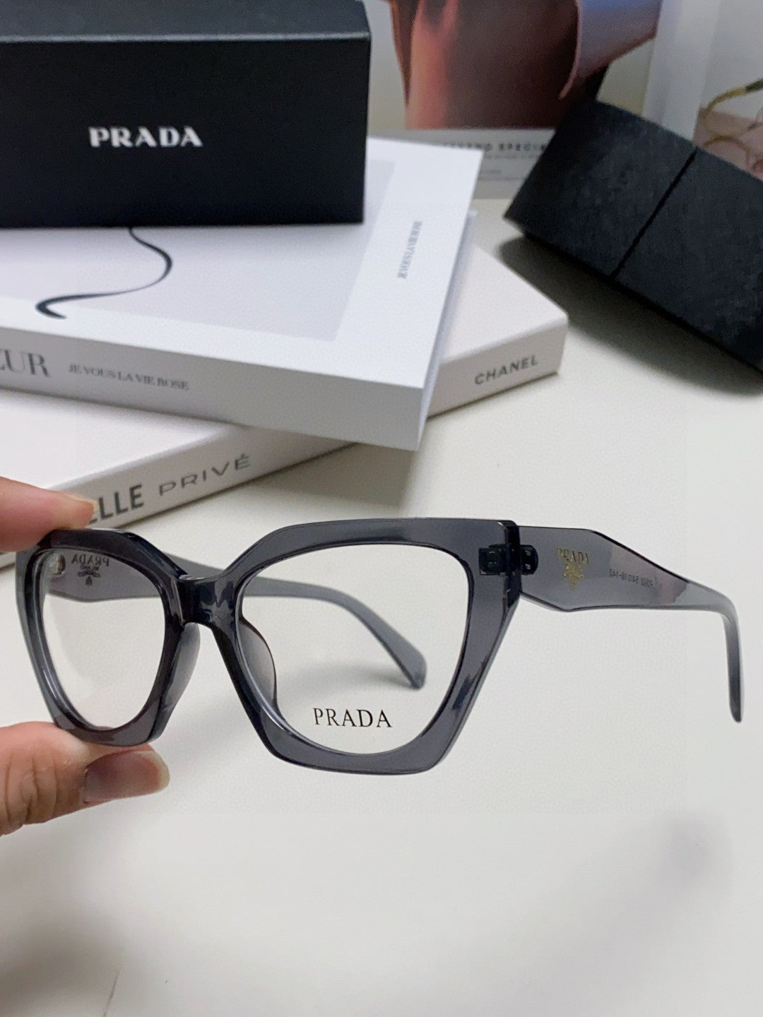 Prada Cat-Eye Gray Lens Sunglasses for Men & Women - 465677 - detail image 5