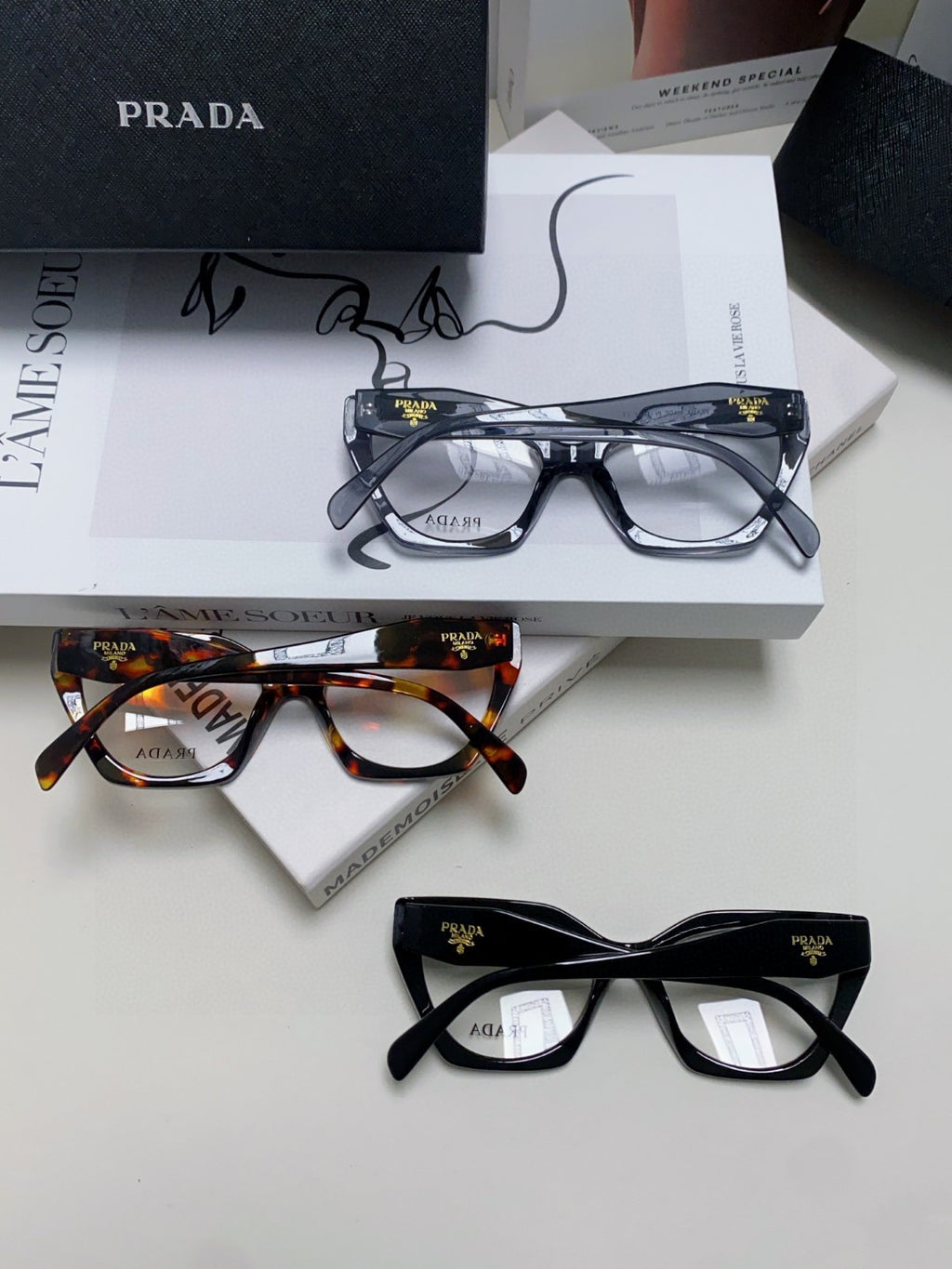 Prada Cat-Eye Gray Lens Sunglasses for Men & Women - 465677 - detail image 8