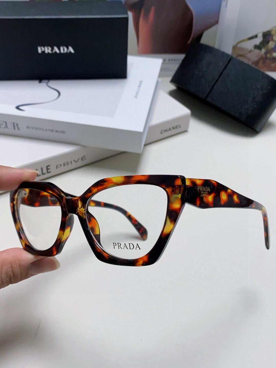 Prada Cat-Eye Silver Lens Sunglasses for Men & Women - detail image 5