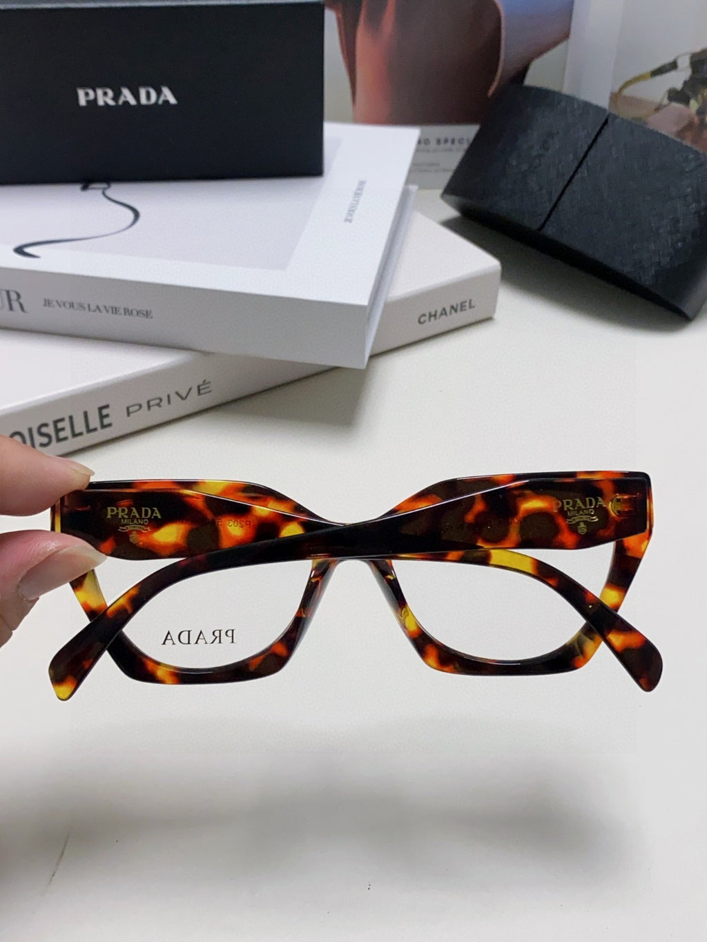Prada Cat-Eye Silver Lens Sunglasses for Men & Women - detail image 4