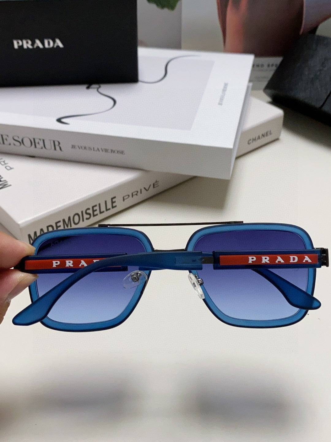 Prada Aviator Blue Lens Sunglasses for Men & Women - 465527 - detail image 3