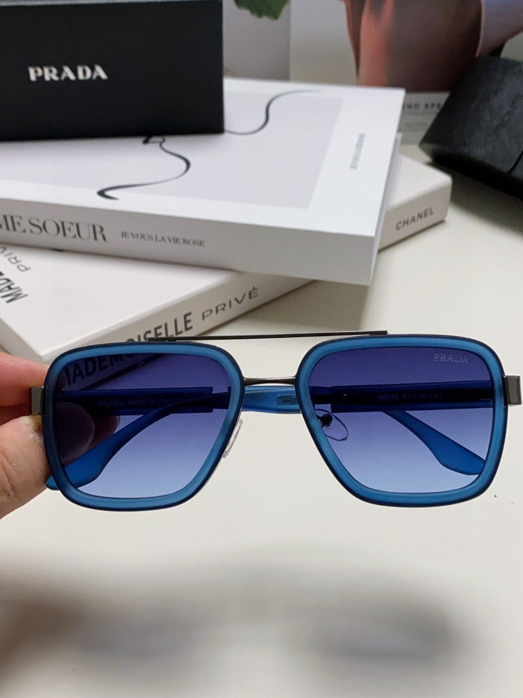 Prada Aviator Blue Lens Sunglasses for Men & Women - 465527 - detail image 2