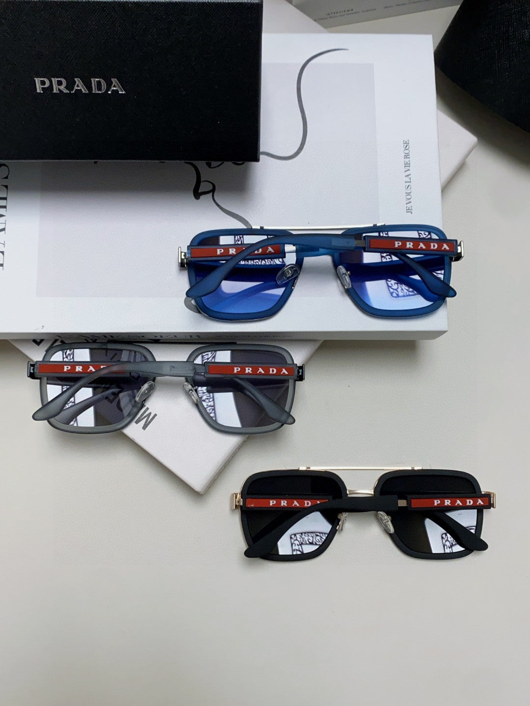 Prada Aviator Blue Lens Sunglasses for Men & Women - 465527 - detail image 7