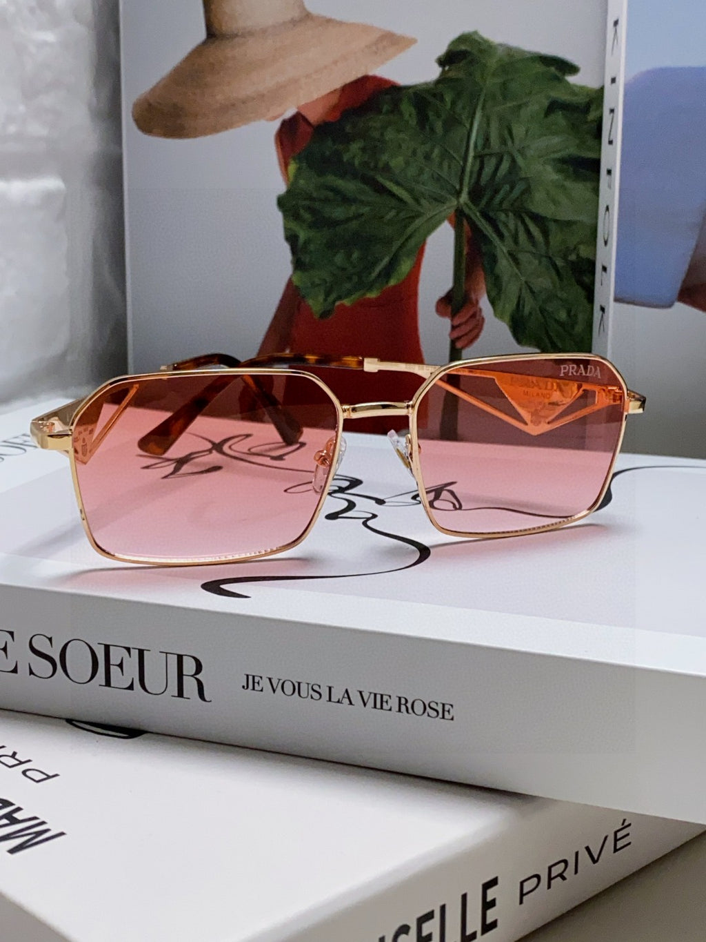 Prada Square Red Lens Sunglasses for Men & Women - 465529