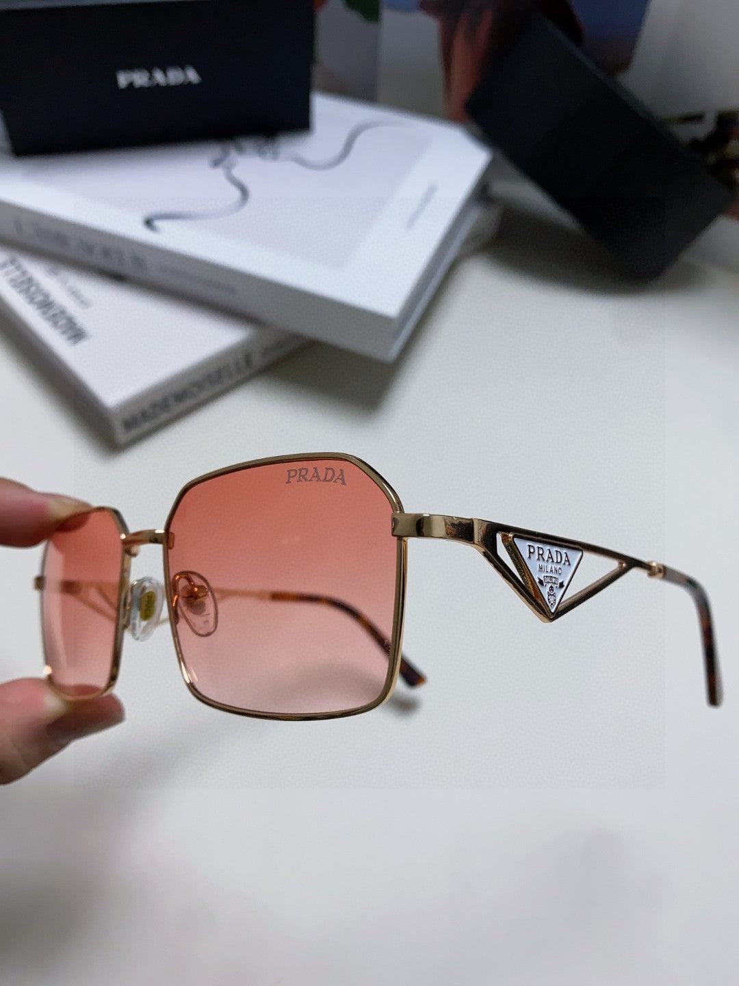 Prada Square Red Lens Sunglasses for Men & Women - 465529 - detail image 5