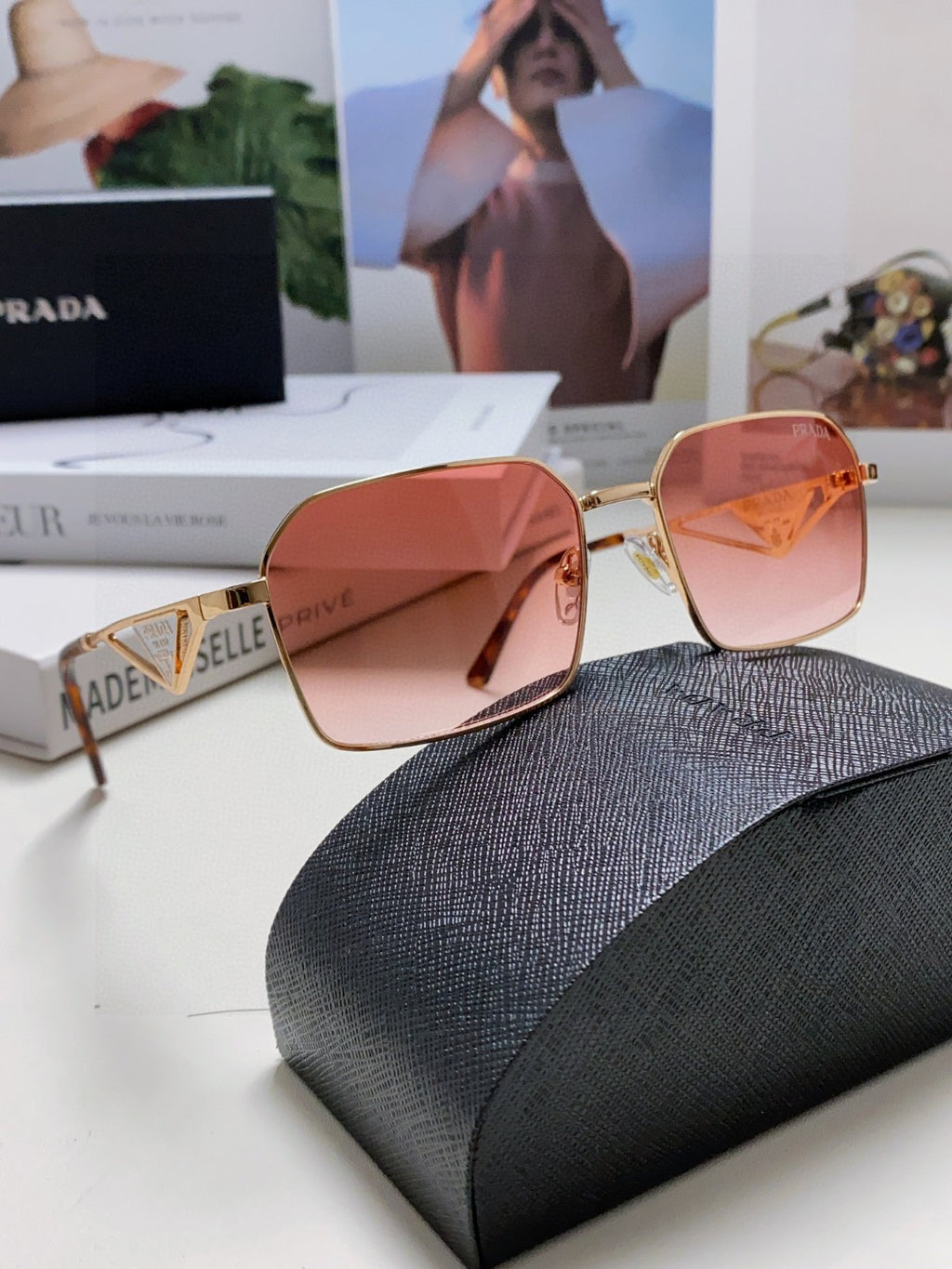 Prada Square Red Lens Sunglasses for Men & Women - 465529 - detail image 7