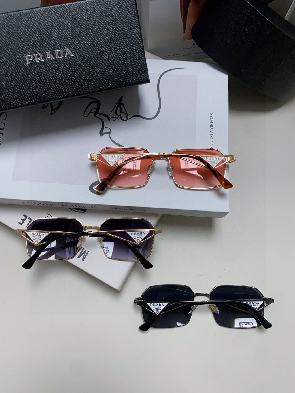 Prada Square Red Lens Sunglasses for Men & Women - 465529 - detail image 8