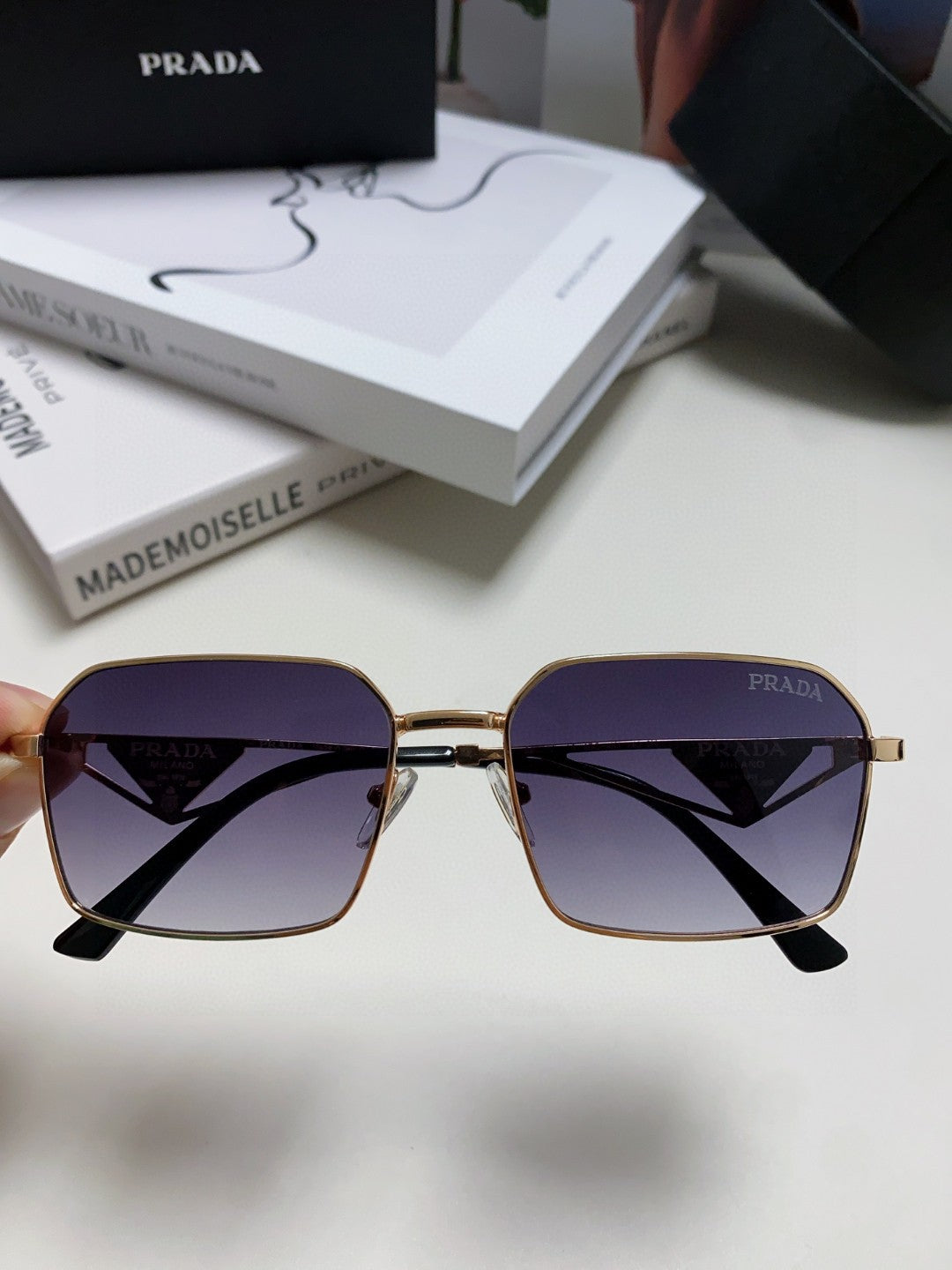 Prada Square Blue Lens Sunglasses for Men & Women - 465530 - detail image 3